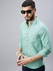 Ocean Green Oxford Plain Shirt With Pocket