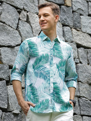 Printed Linen Shirt Without Pocket