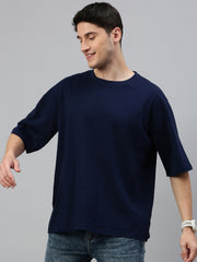 Navy Blue Round Neck Half Sleeve Oversize t-shirt