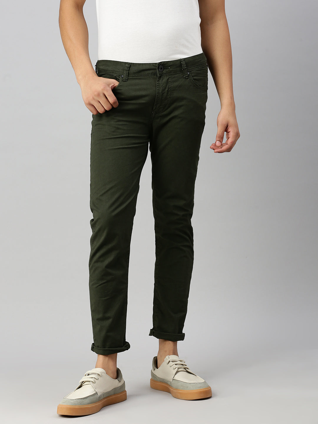 Alive Green Slim Fit Stretchable Cotton Jeans