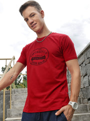 Red Front Print Half Sleeve T-Shirt