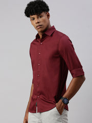 Maroon Full Sleeve Shartin Shirt Without Pocket