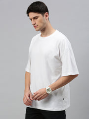 White Round Neck Half Sleeve Oversize t-shirt