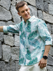 Printed Linen Shirt Without Pocket