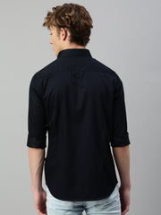 Black Plain Satin Shirt Without Pocket