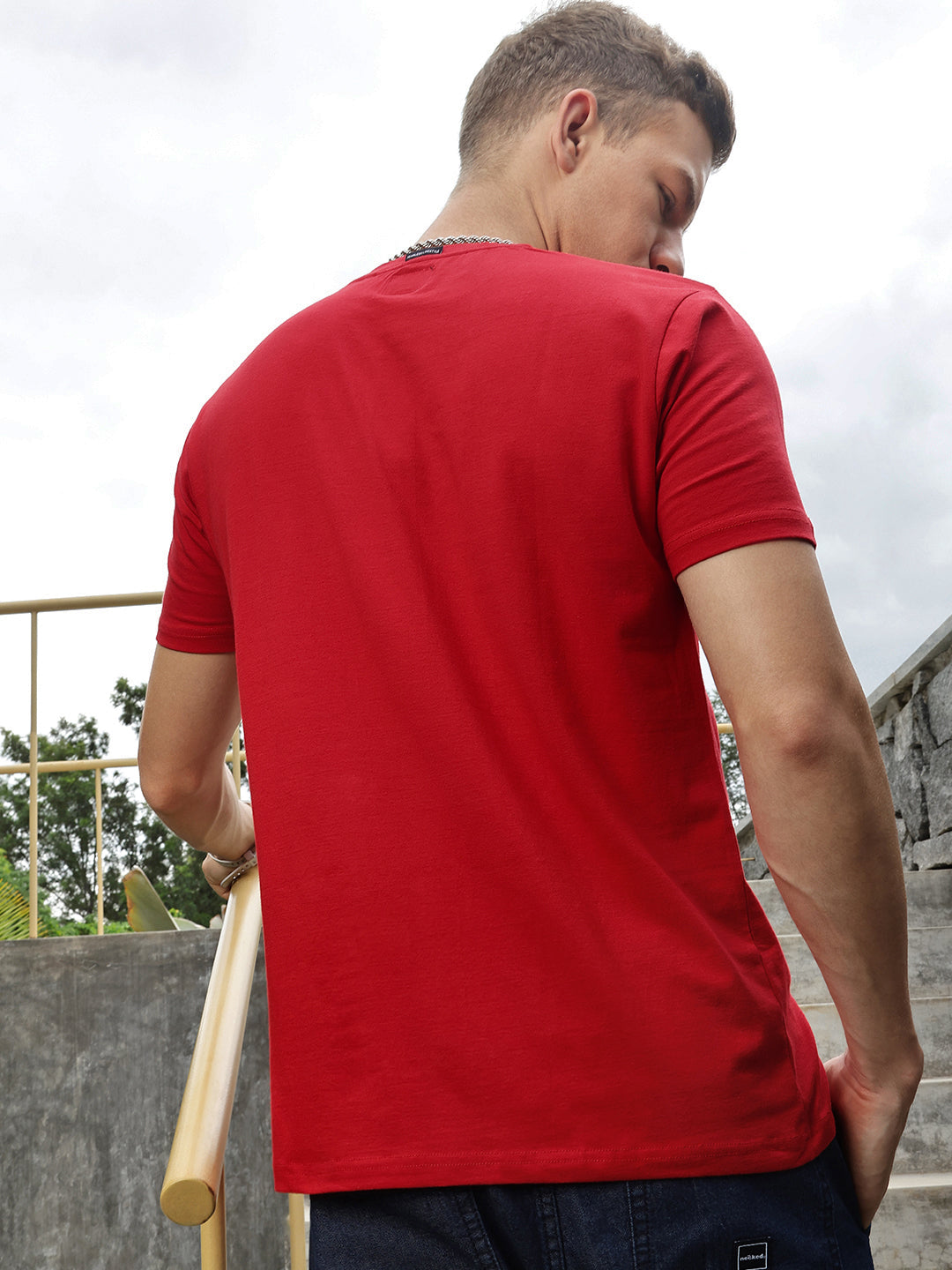 Red Front Print Half Sleeve T-Shirt