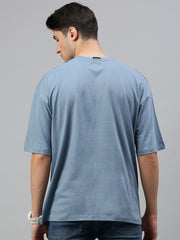 Cadet Blue Round Neck Half Sleeve Oversize t-shirt