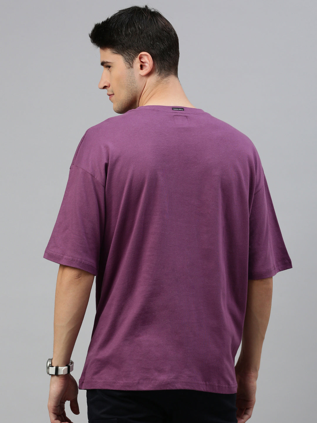 Magenta Round Neck Half Sleeve Oversize t-shirt