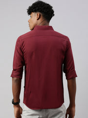 Maroon Full Sleeve Shartin Shirt Without Pocket