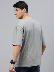 Gray Round Neck Half Sleeve Oversize t-shirt