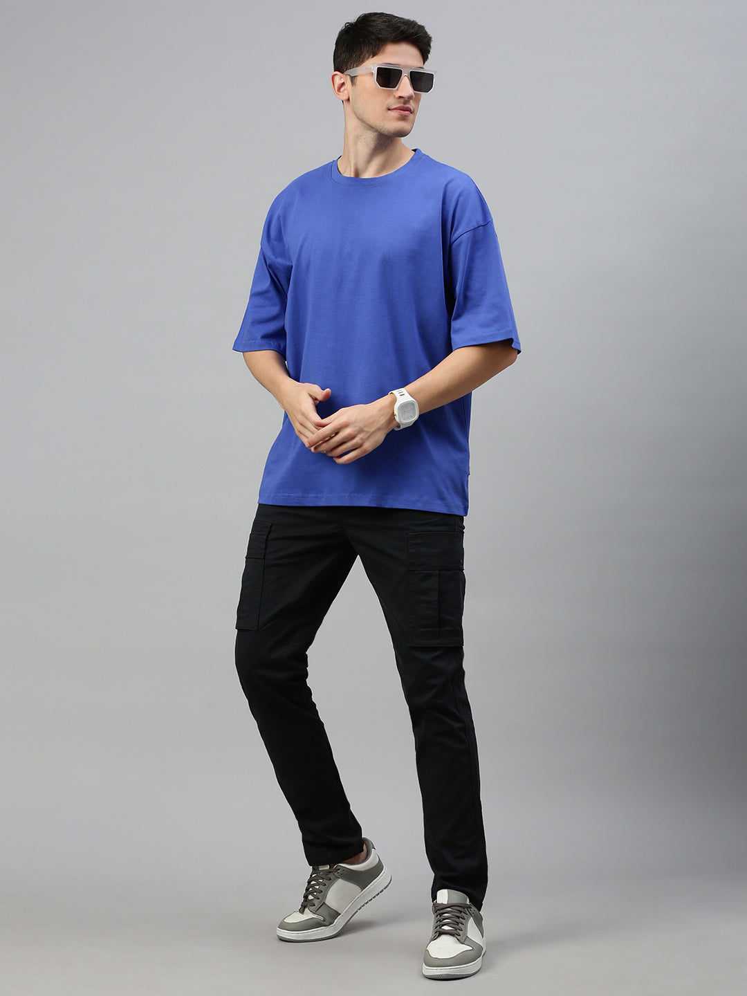 Royal Blue Round Neck Half Sleeve Oversize t-shirt