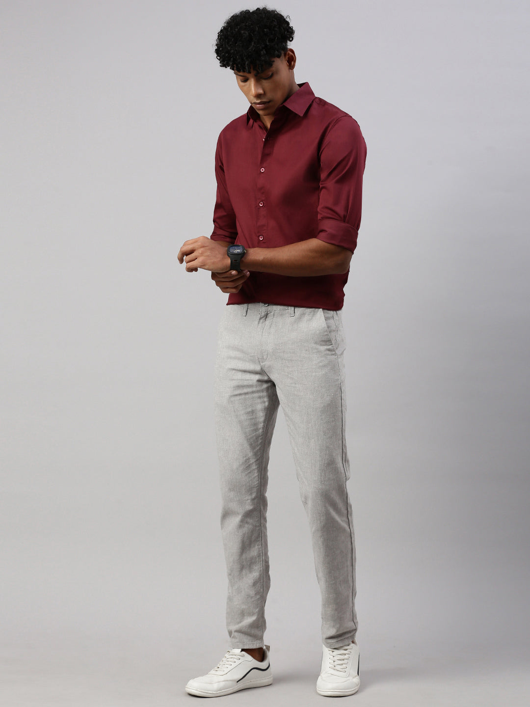 Maroon Full Sleeve Shartin Shirt Without Pocket