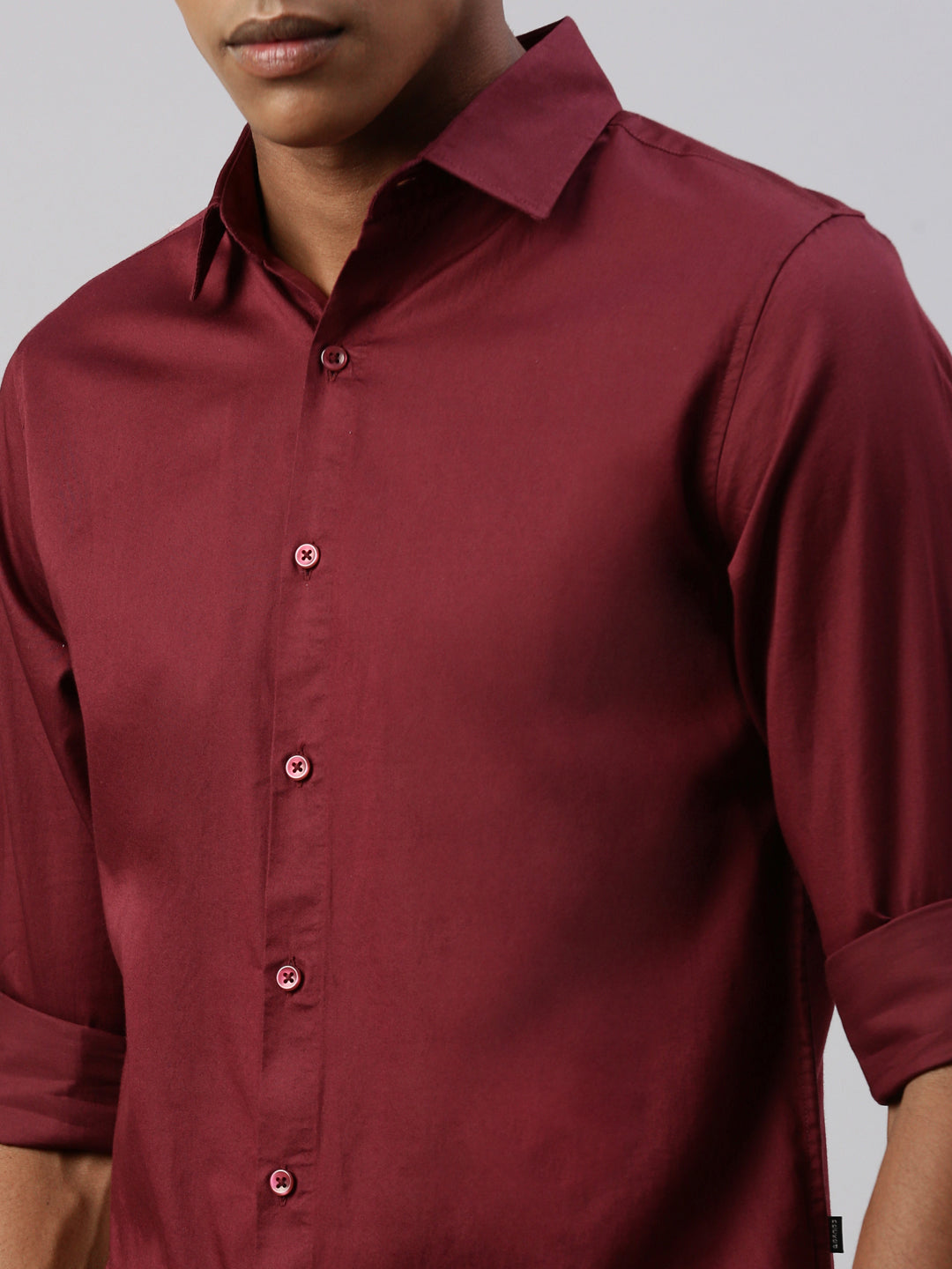 Maroon Full Sleeve Shartin Shirt Without Pocket