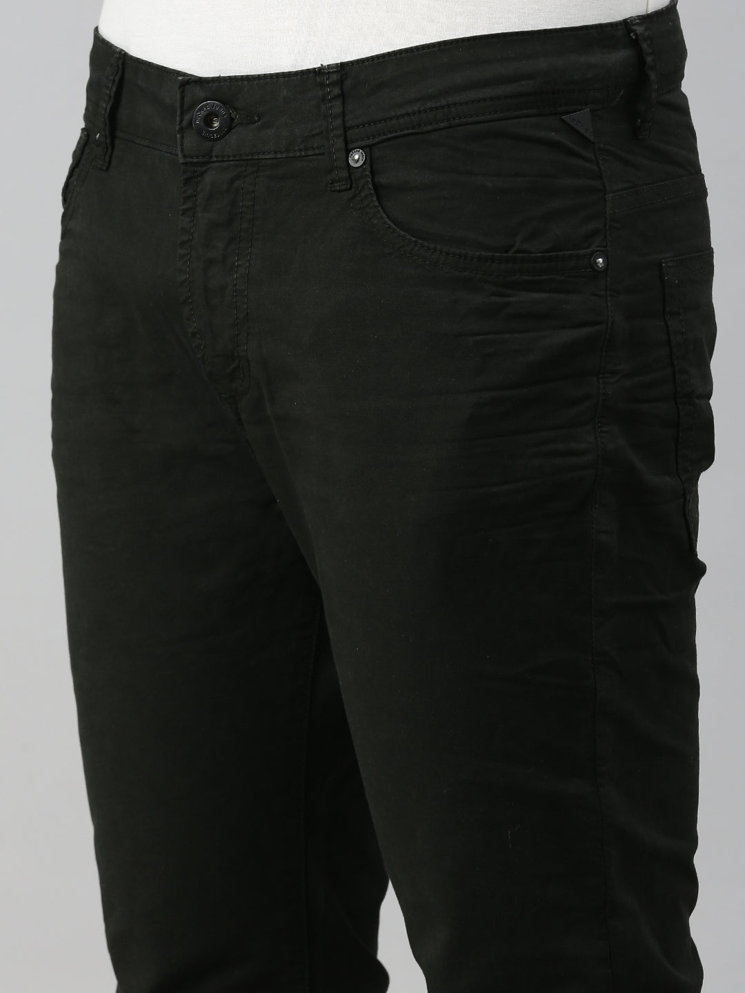 Dark Green Slim Fit Stretchable Cotton Jeans