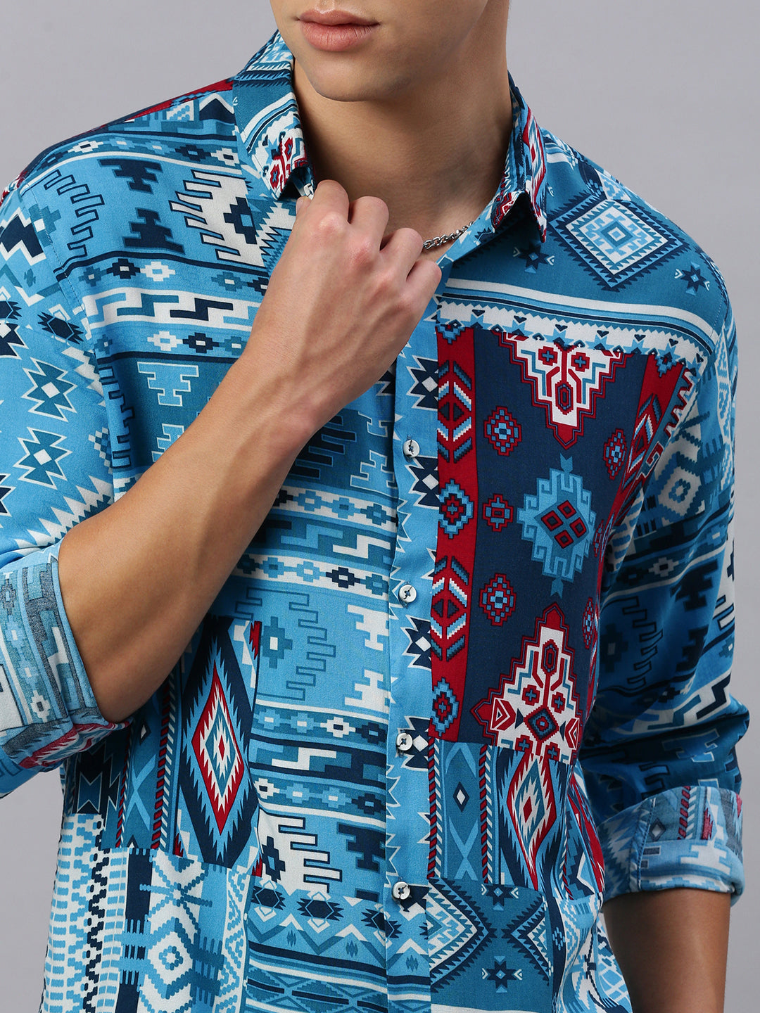 Printed Viscose Shirt Without Pocket