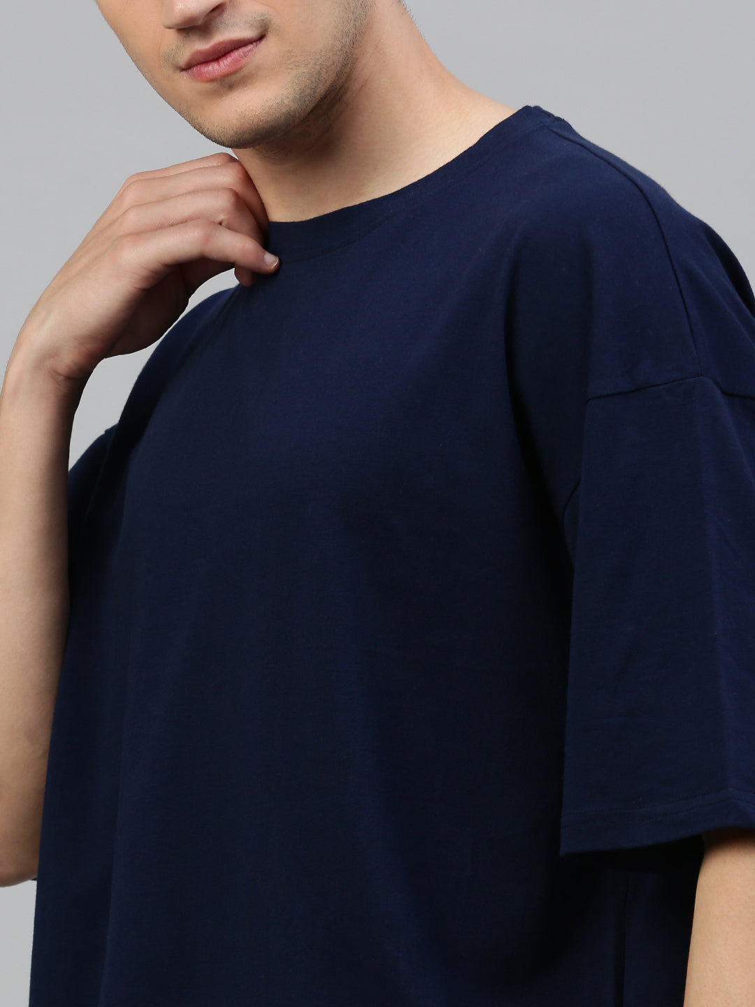 Navy Blue Round Neck Half Sleeve Oversize t-shirt