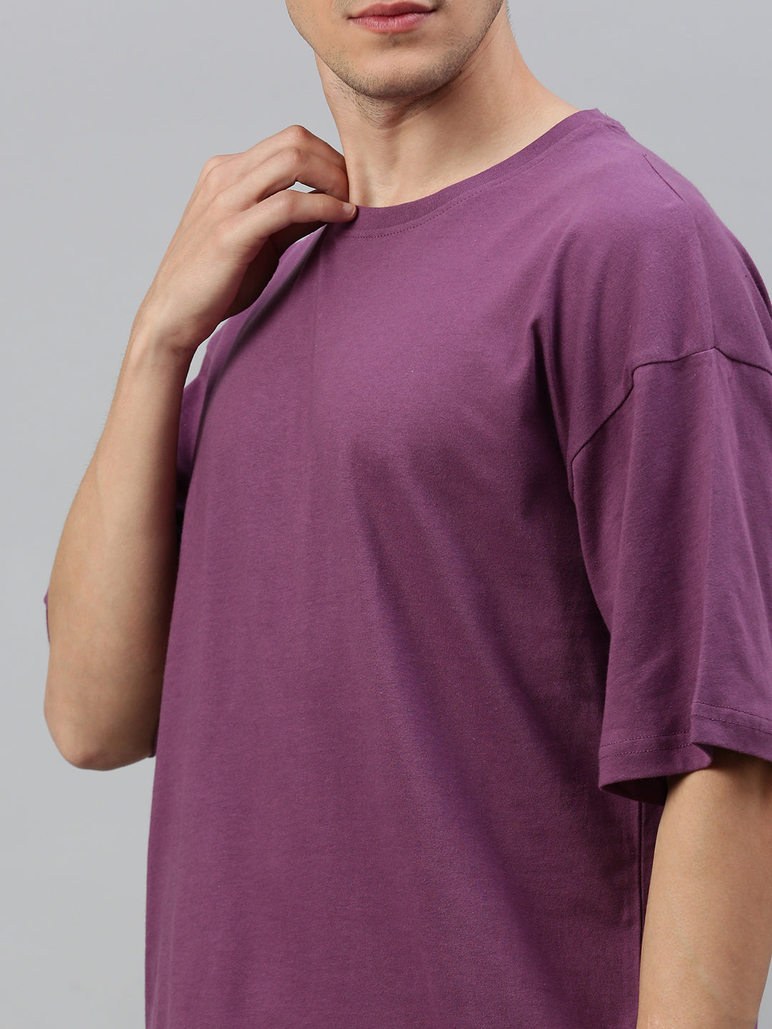 Magenta Round Neck Half Sleeve Oversize t-shirt