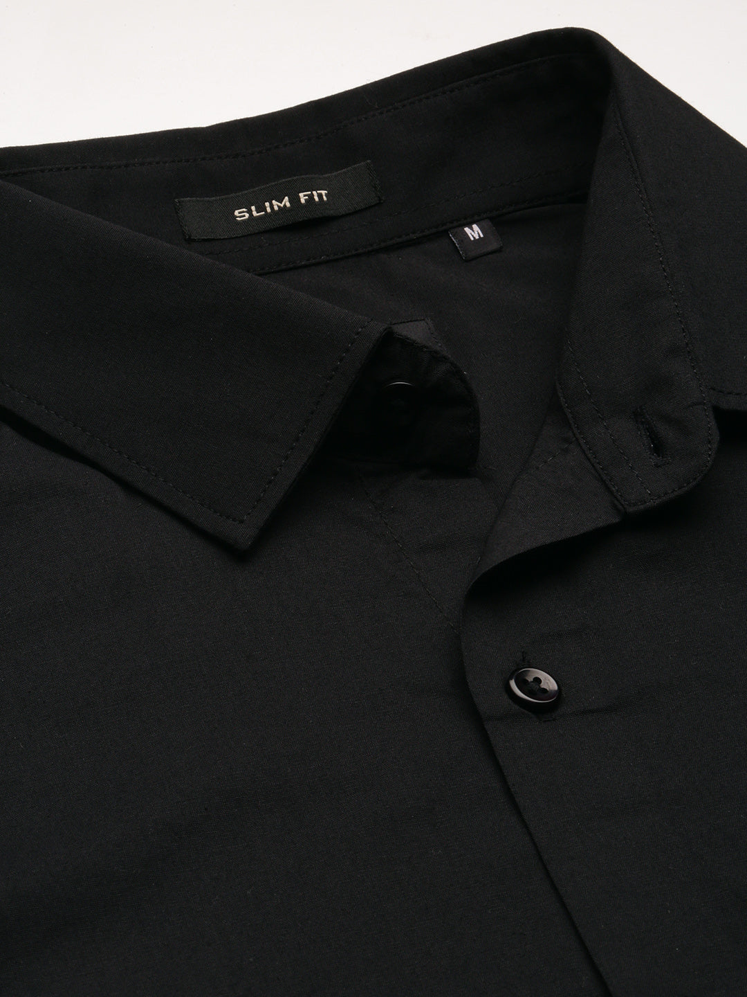 Black Full Sleeve Plain Shirt Without Pocket