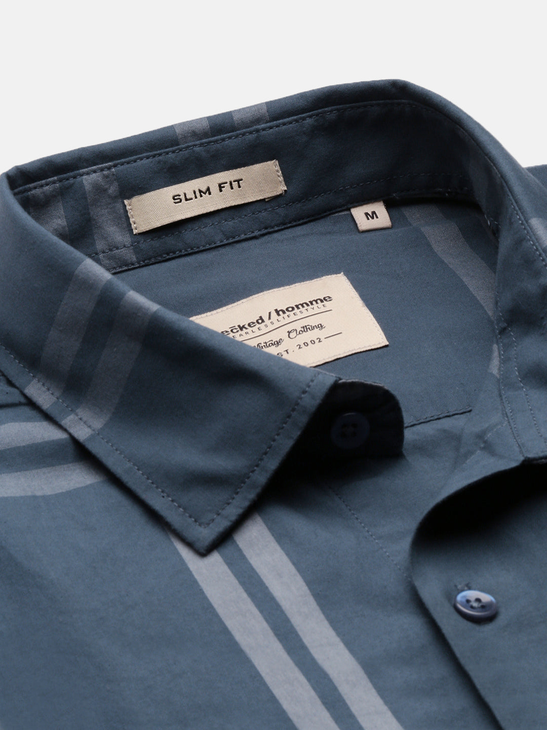 Classic Cobalt Checks Shirt Without Pocket