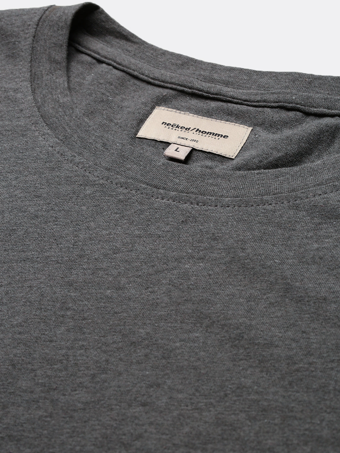 Gray Round Neck Half Sleeve T-Shirt