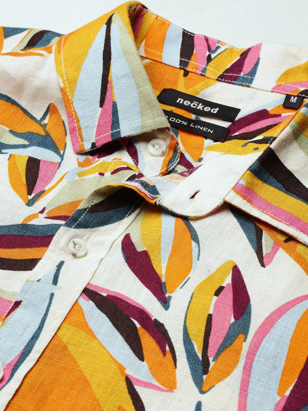 Printed Linen Shirt Without Pocket