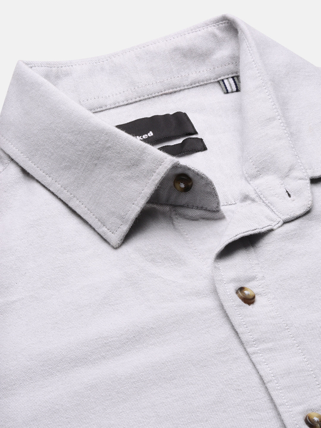 Light Gray Cotton Shirt With Pocket