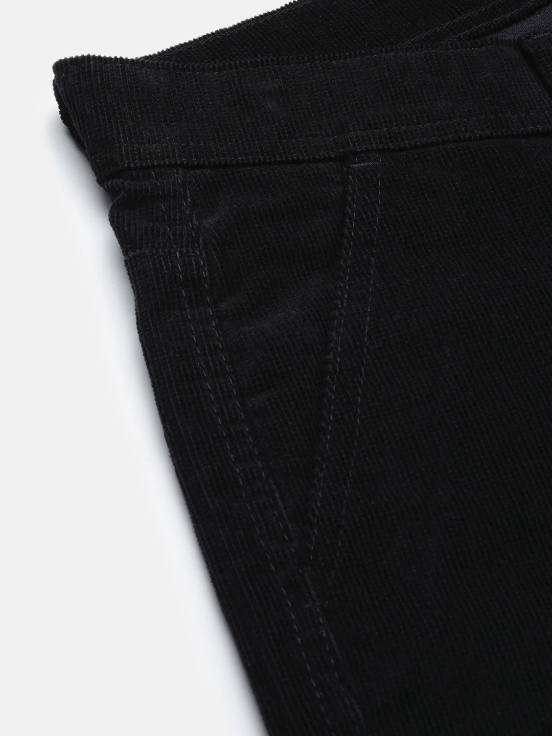 Black Straight Fit Men’s Corduroy Pants