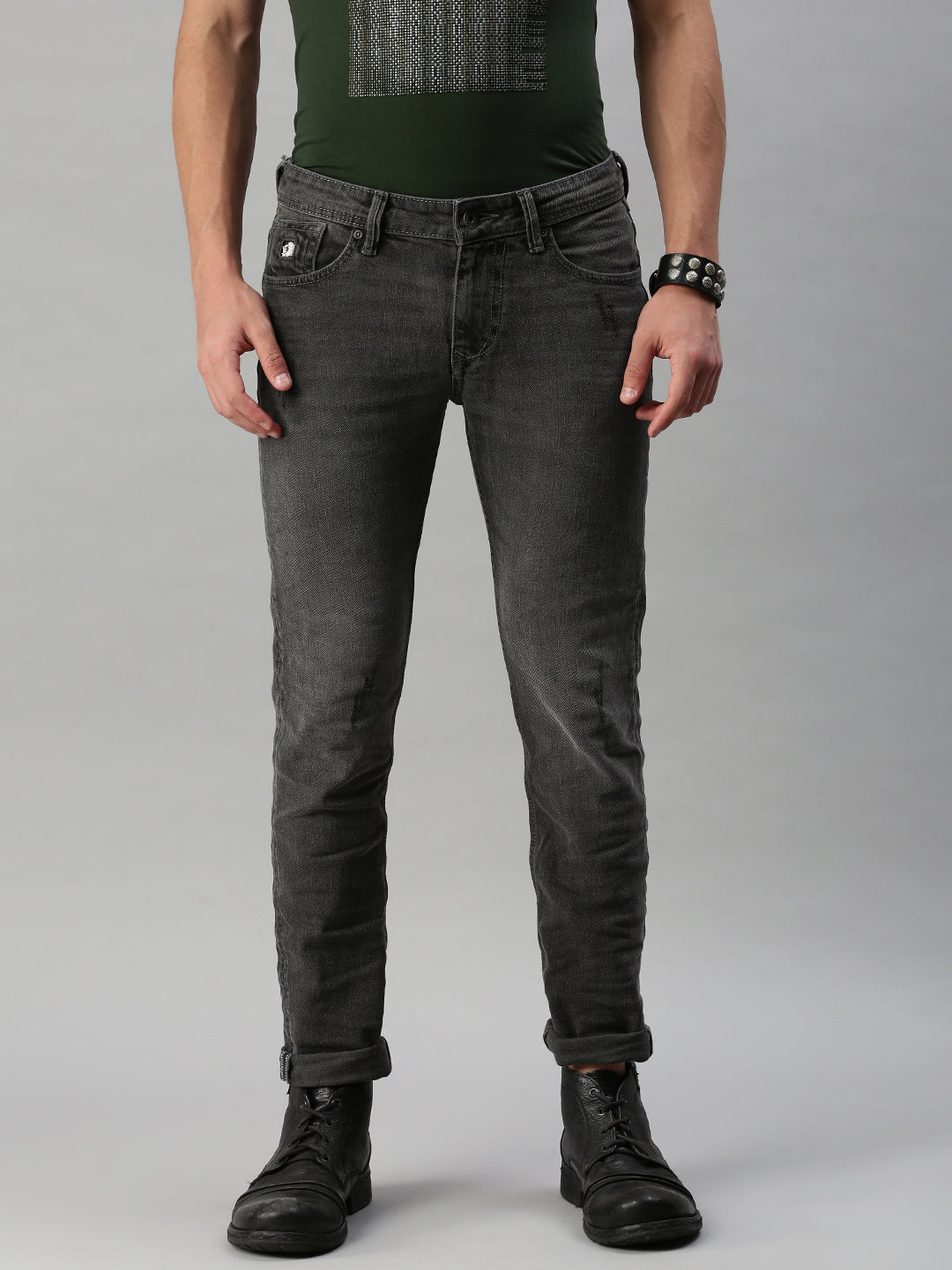 Dark Gray Low Rise Slim Stretchable Premium Jeans – necked-store